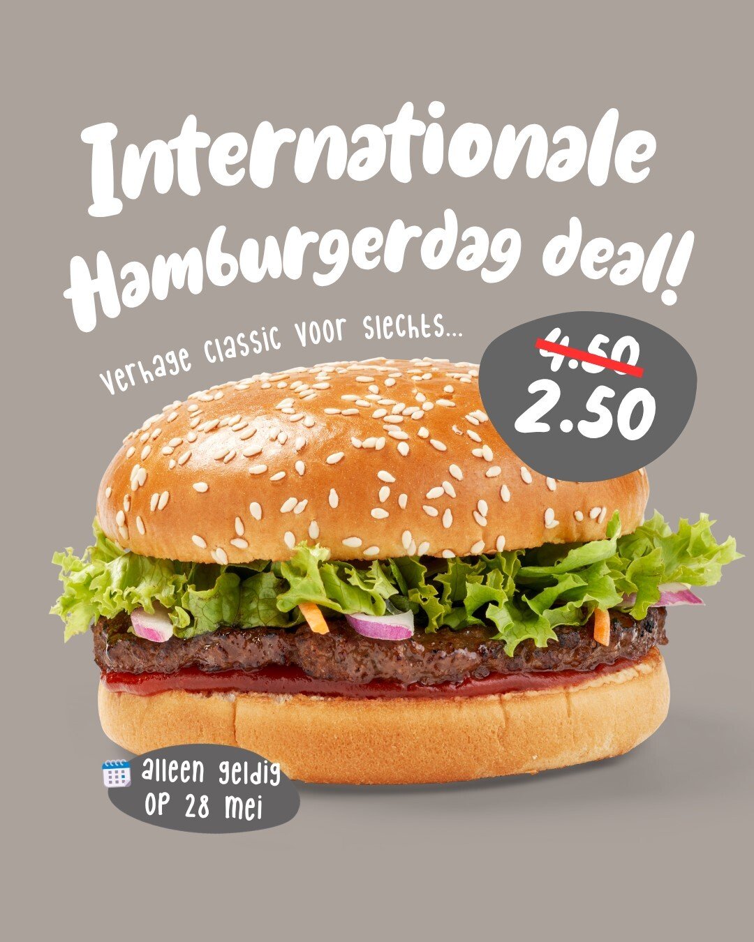 Verhage Classic hamburger deal voor Internationale Hamburgerdag