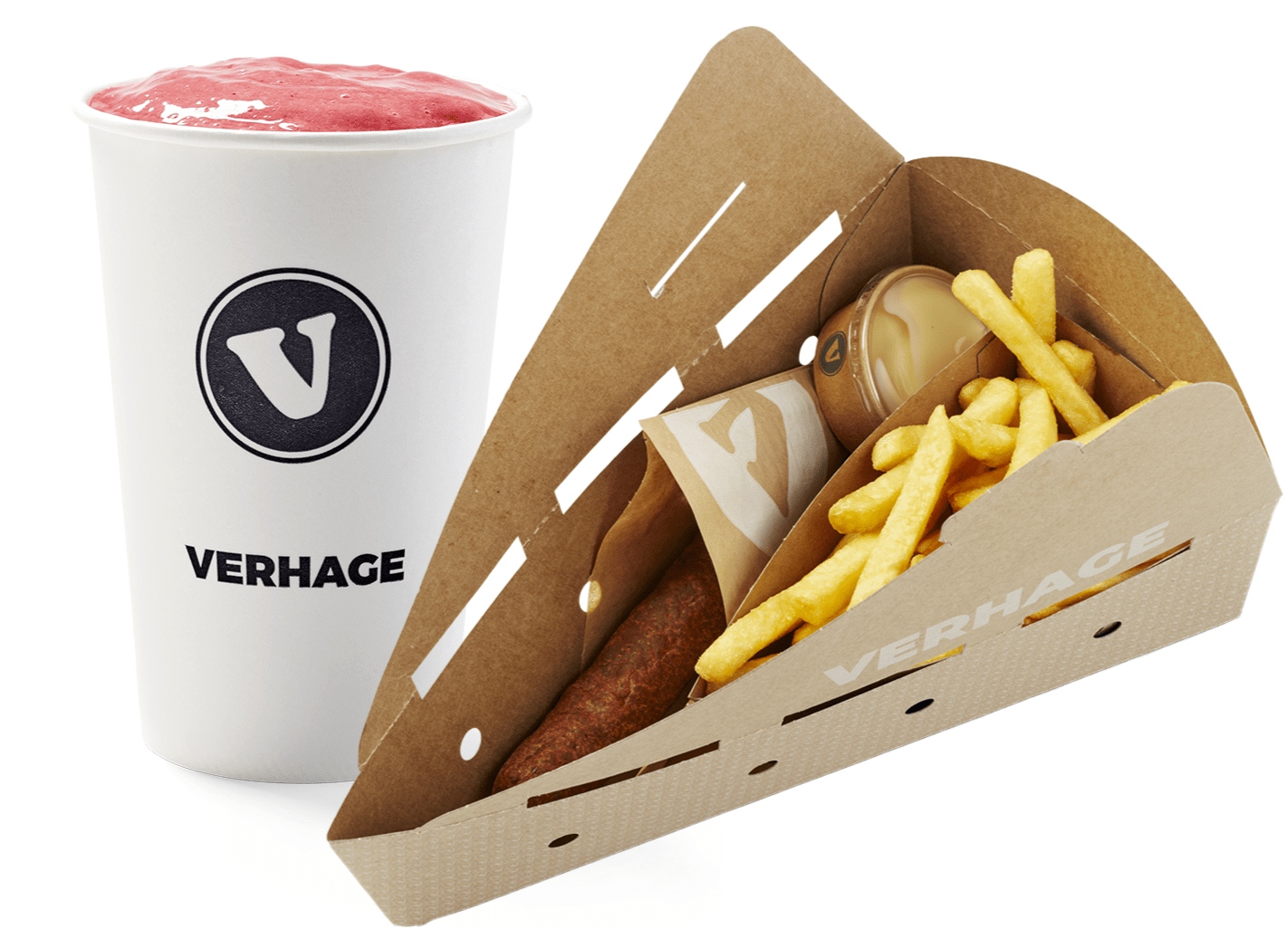 Snack met friet en een drankje